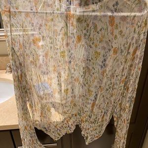 Floral sheer long sleeve blouse from mango.